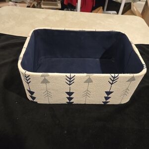 Navy and Cream Geometric Storage Basket